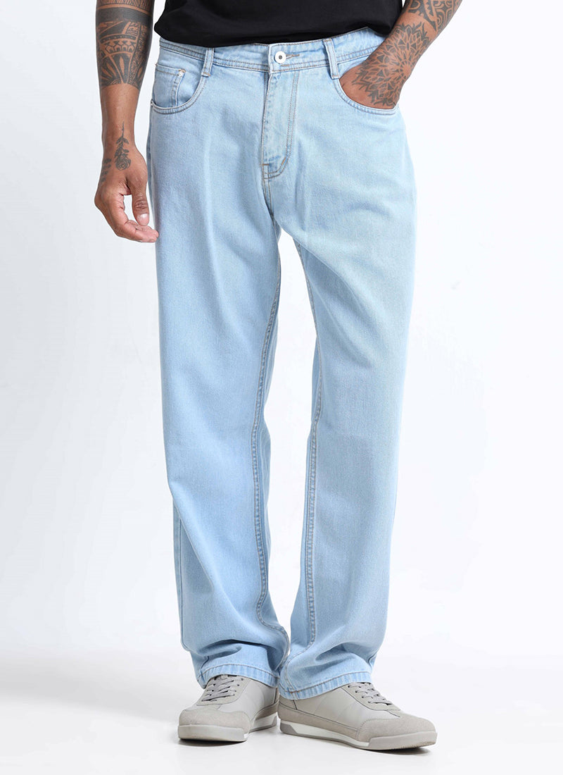 SIGNATURE Straight Fit Denim Jeans Wash Blue