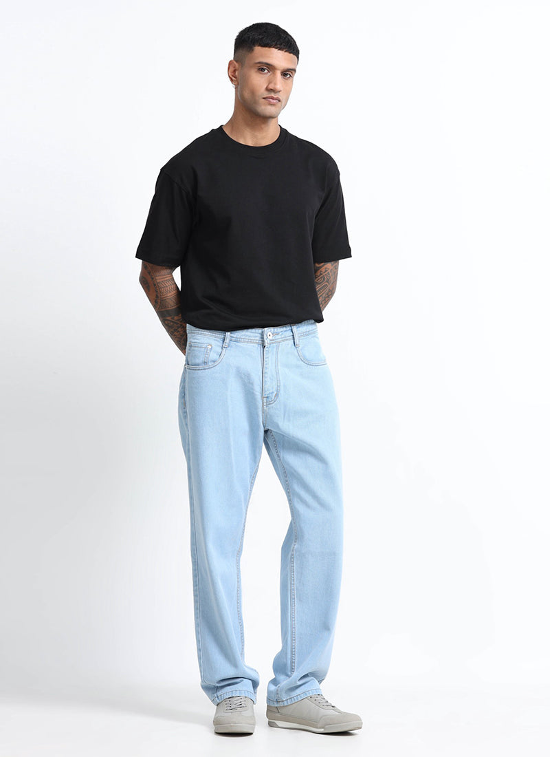 SIGNATURE Straight Fit Denim Jeans Wash Blue