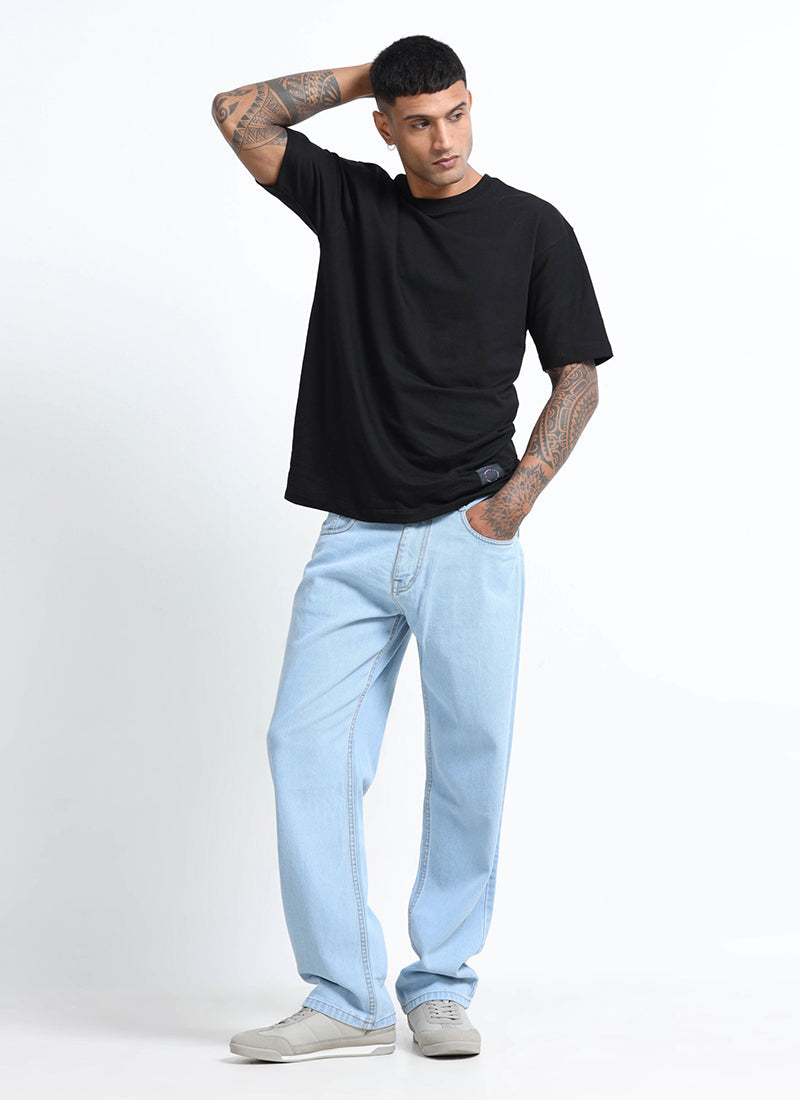 SIGNATURE Straight Fit Denim Jeans Wash Blue