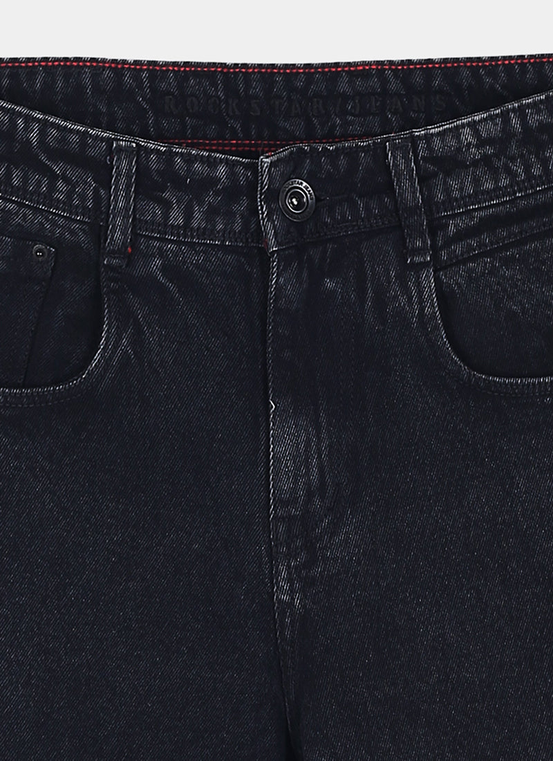 SIGNATURE Straight Fit Denim Jeans Washed Black