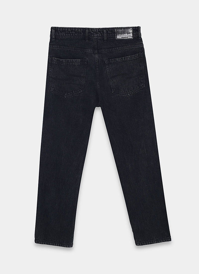 SIGNATURE Straight Fit Denim Jeans Washed Black