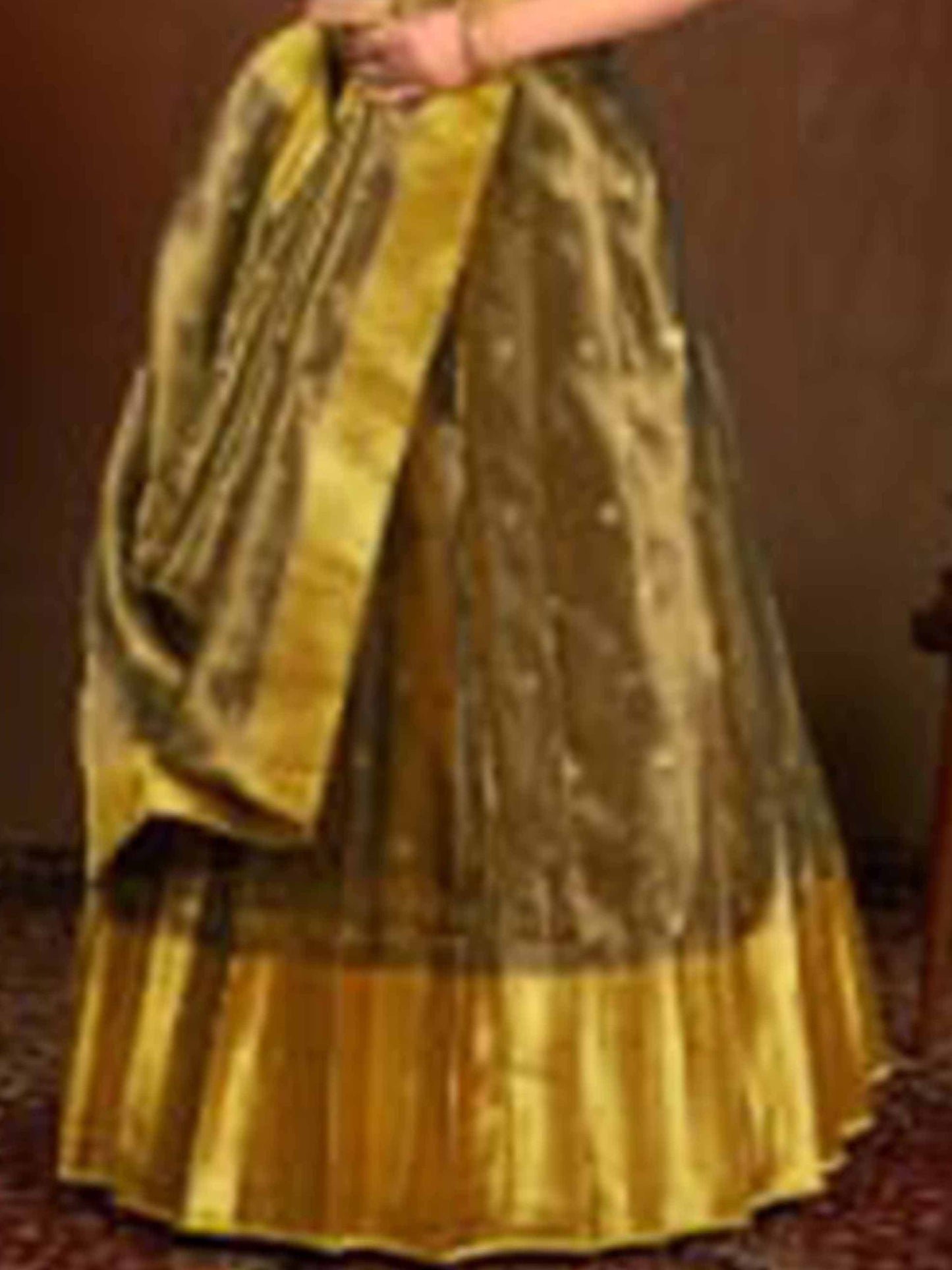 Silver Golden Tissue Lehenga for Women