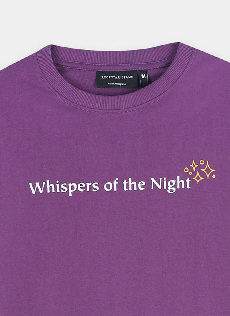WHISPERS OF THE NIGHT Oversized Cotton Printed T-Shirt Mauve
