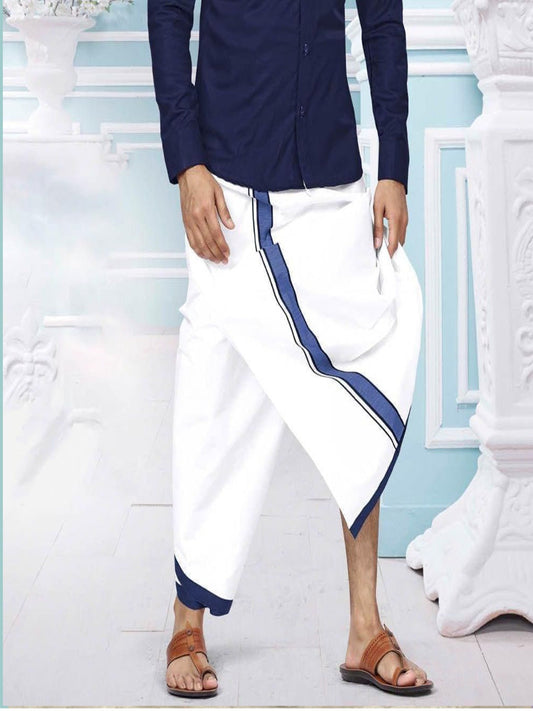 Men Dhoti  Double Layer-Navy Blue