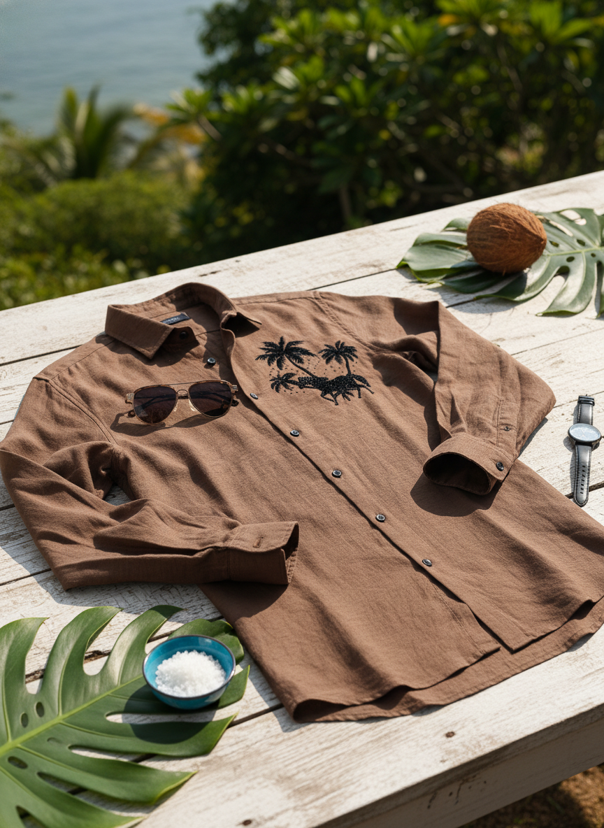 Artful Print Viscose-Lyocell Shirt
