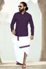 Men Dhoti Set-Purple