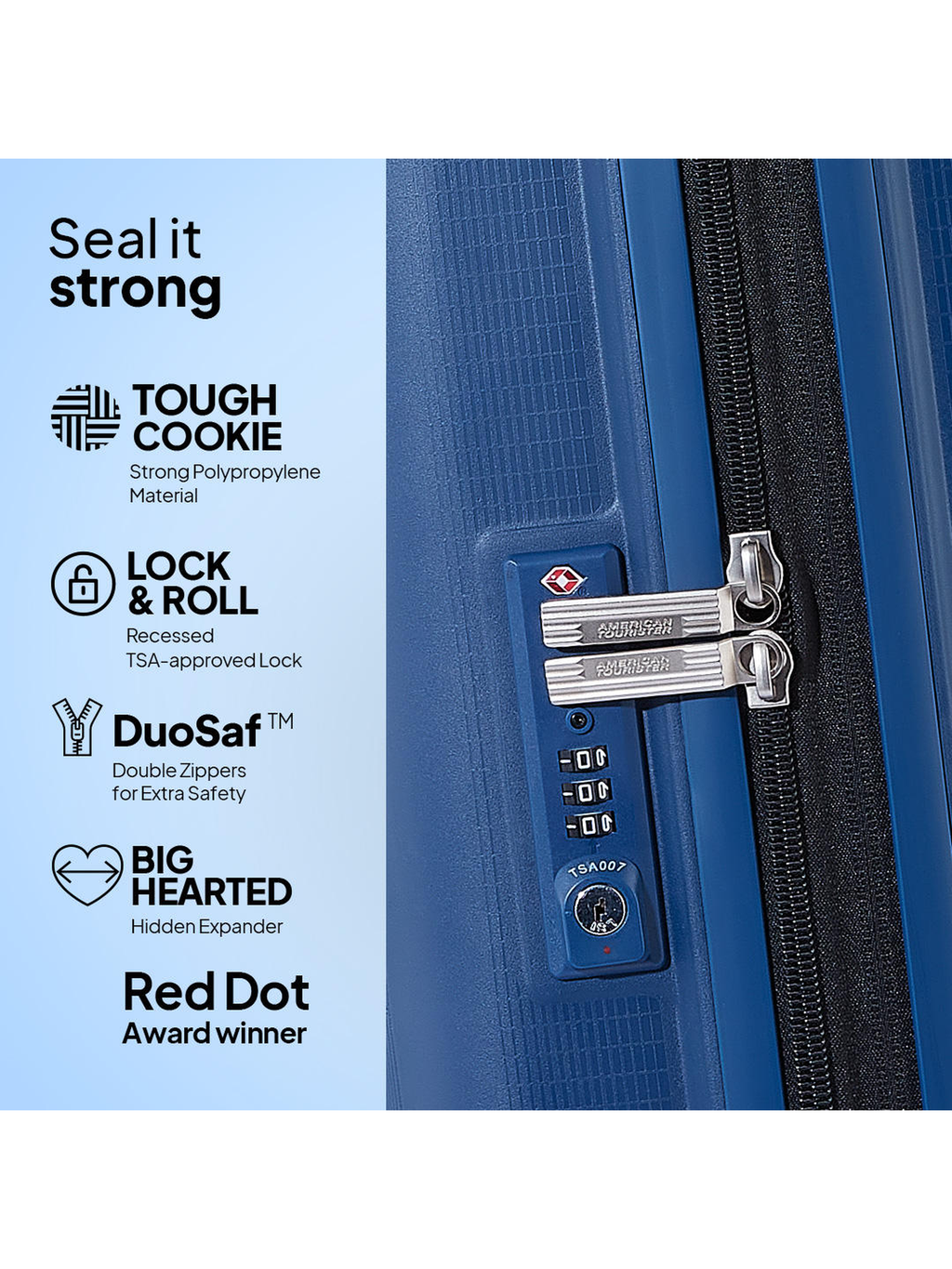Navy Blue Aerostep American Tourister Trolley