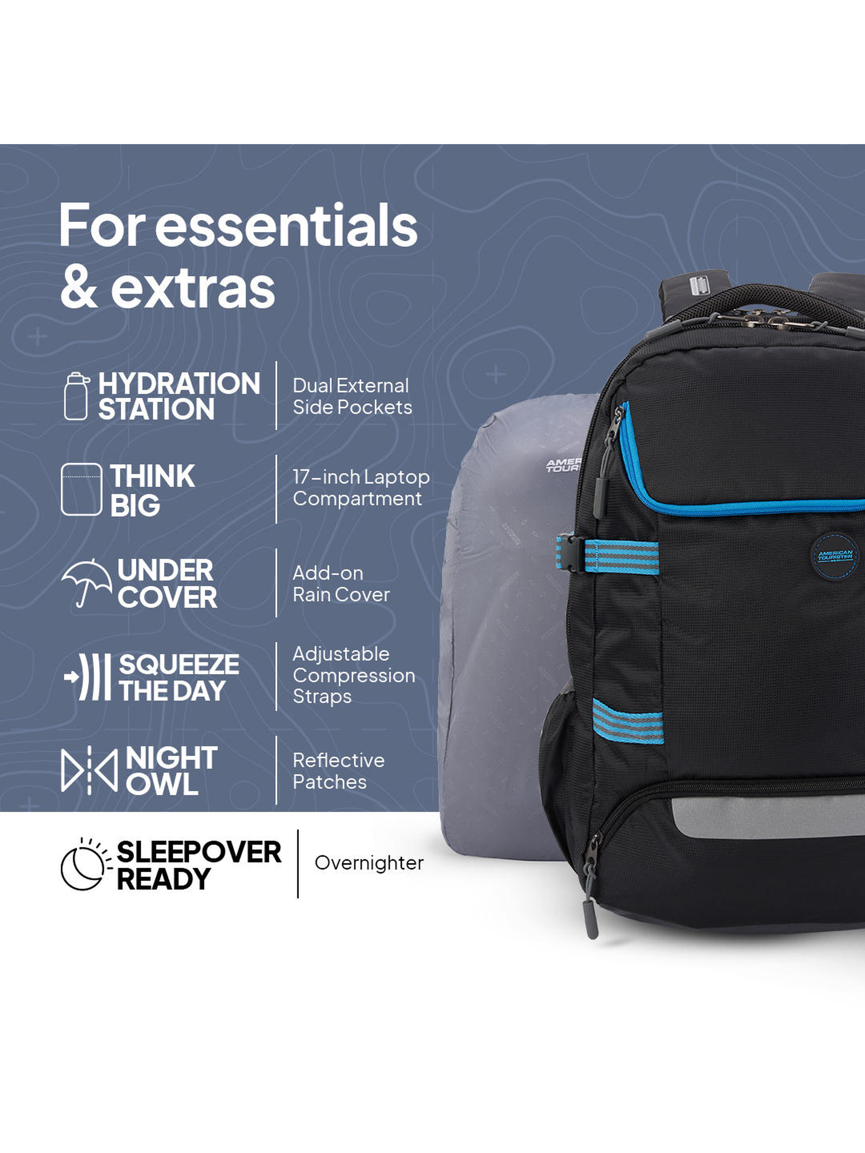 American Tourister MAGNA PACE Trekking Backpack Black