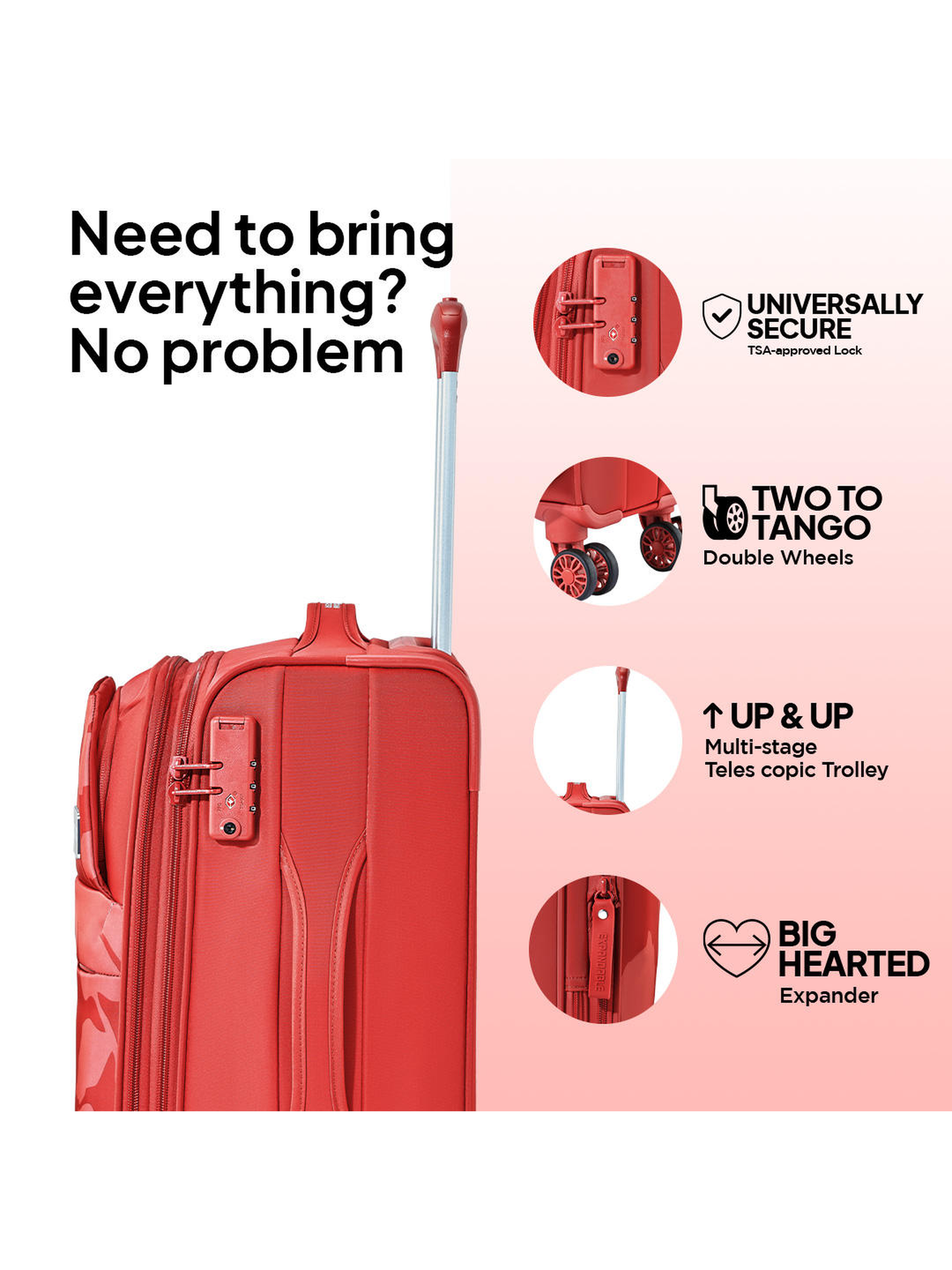 American Tourister BLOOM Soft Trolley Bags Red