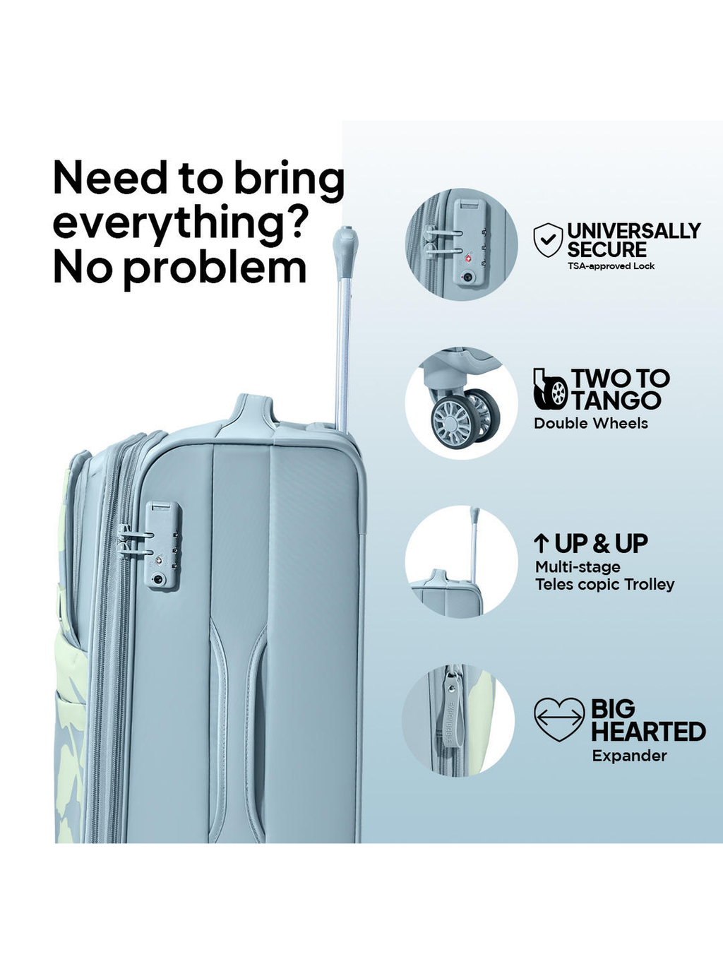 American Tourister BLOOM Soft Luggage Trolley Bags​ Grey