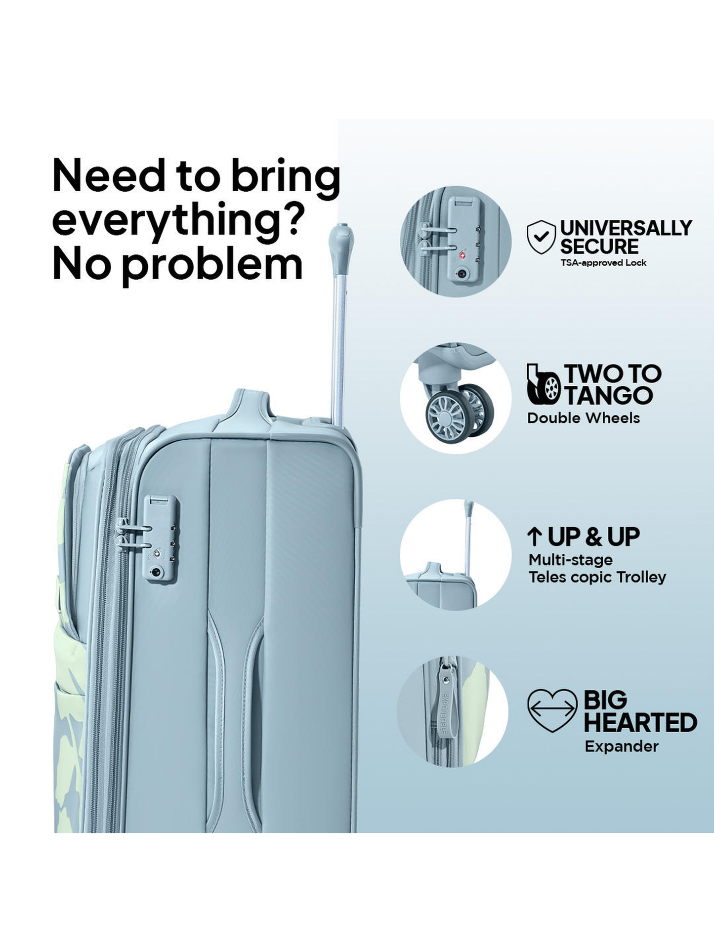 American Tourister BLOOM Soft Luggage Trolley Bags​ Grey
