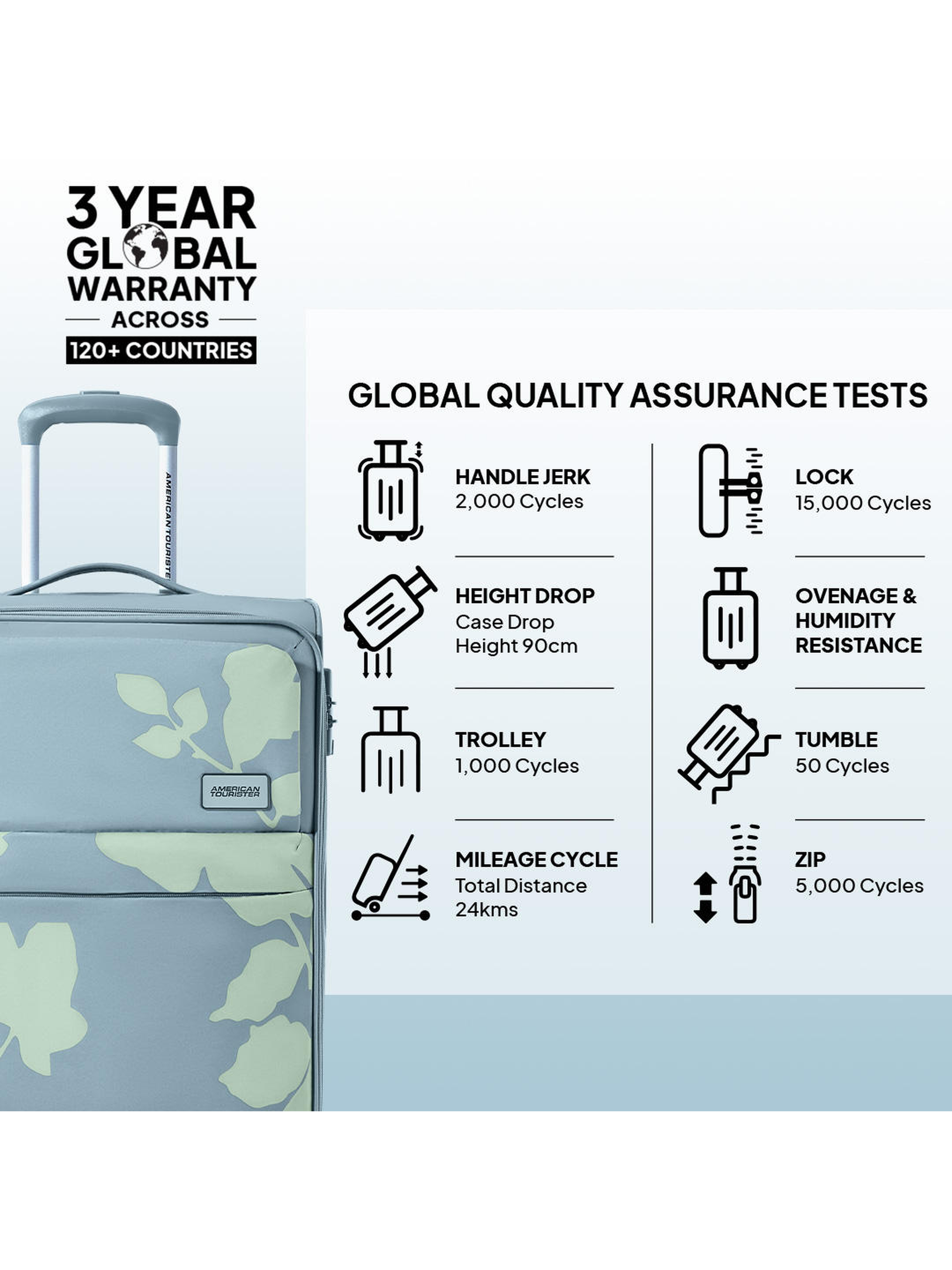 American Tourister BLOOM Soft Luggage Trolley Bags​ Grey