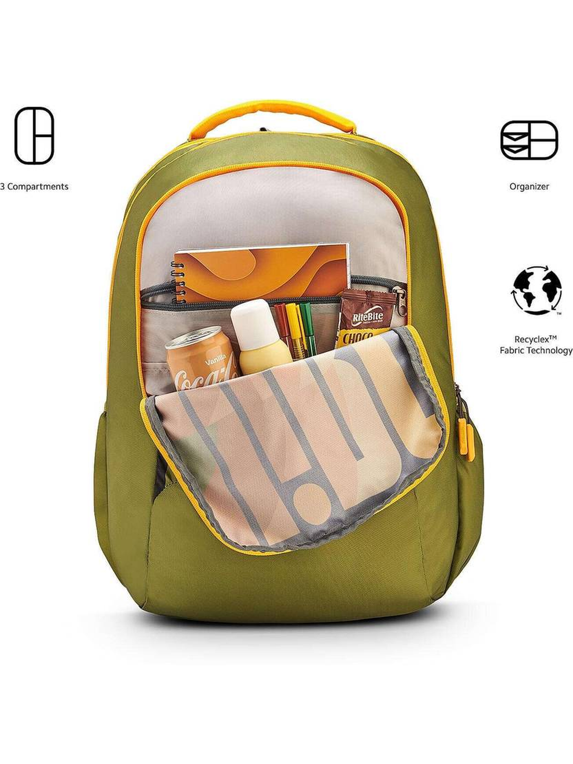 American Tourister QUAD - Padded Backpack​ Olive