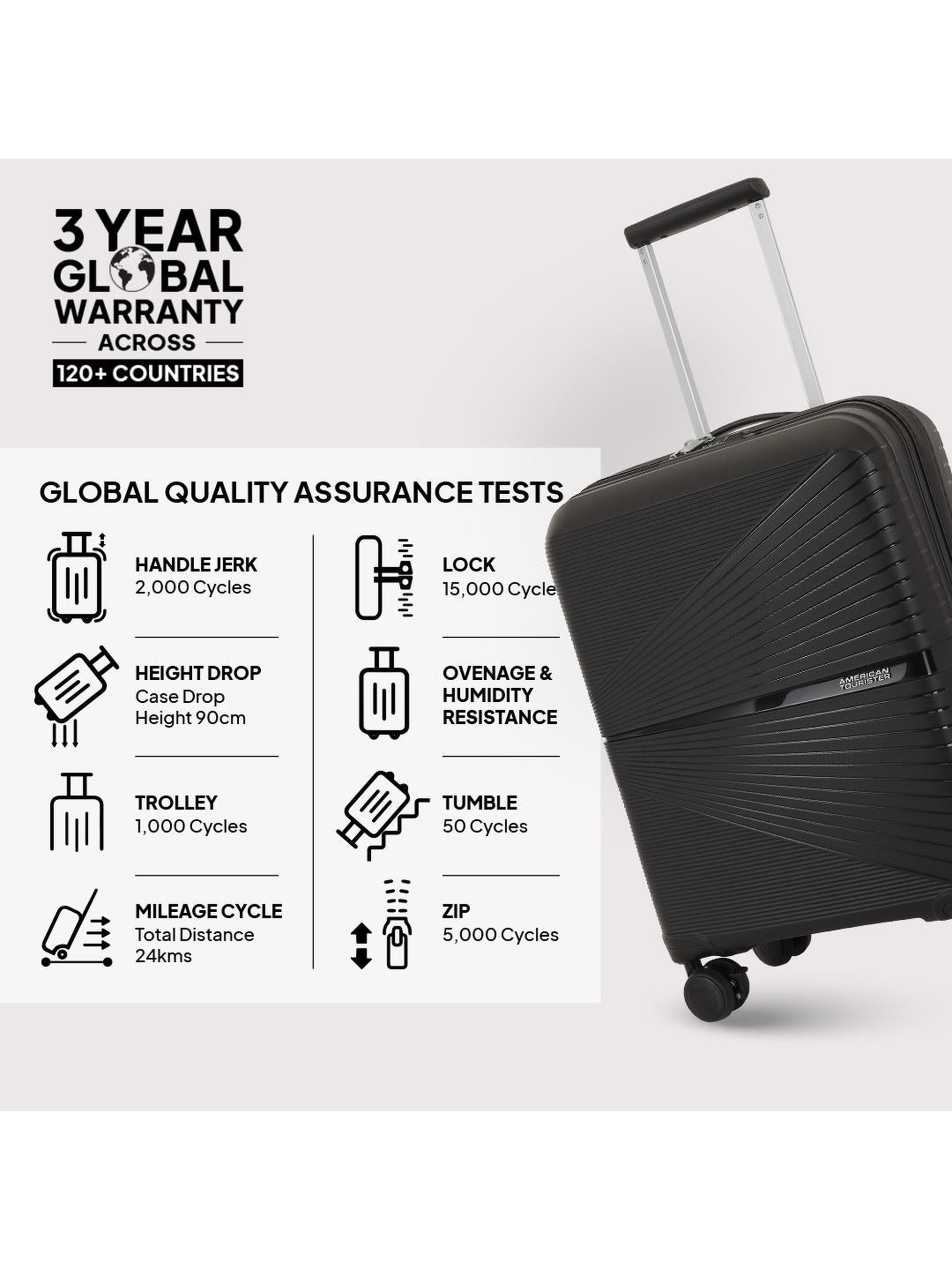Best American Tourister Black Hard Trolley Bags