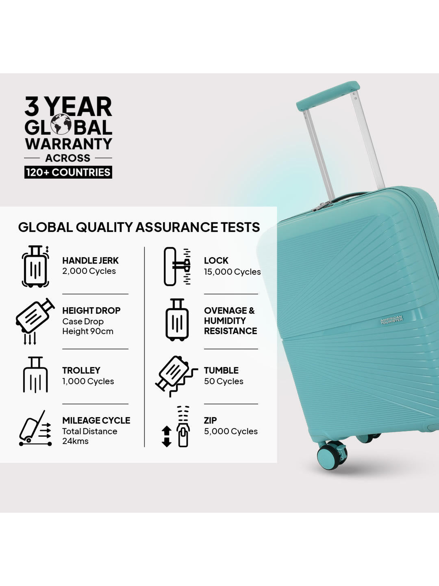 American Tourister Blue Hard Case Trolley Bag
