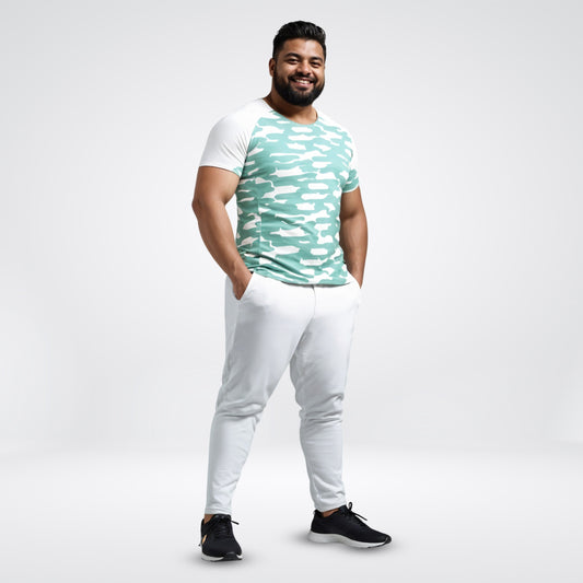 Painted Stripe Abstract Men Cycling Tee -Plus Size