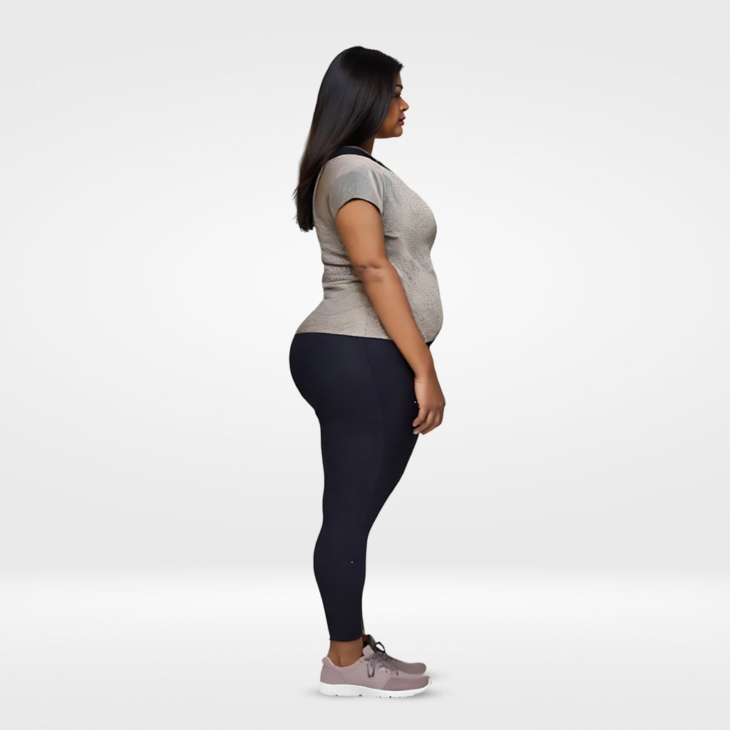 Activewear Warm Taupe Women Top - Overlap neck finish -Plus Size