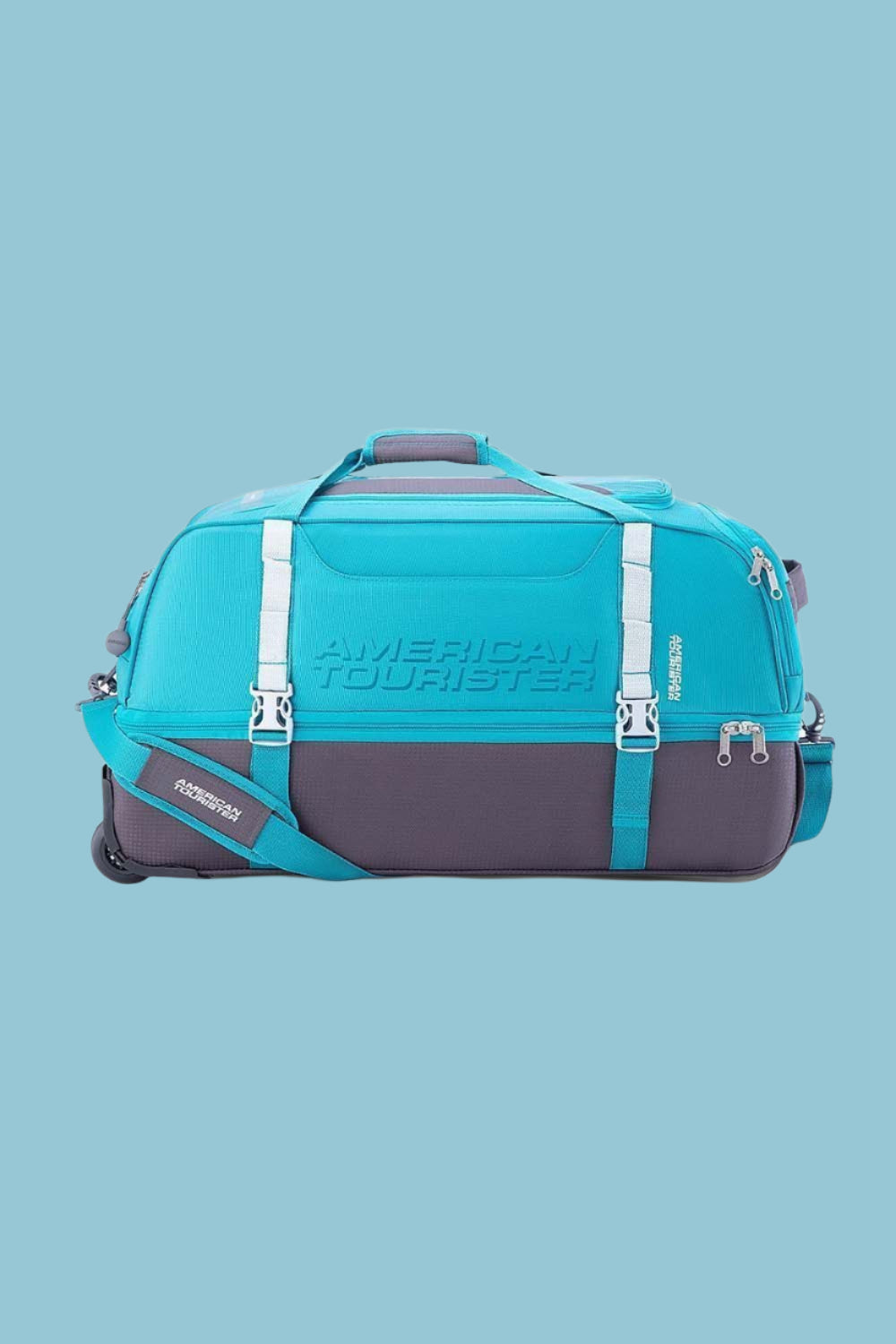 American Tourister Duffle Bag with Wheels​ Green&Grey
