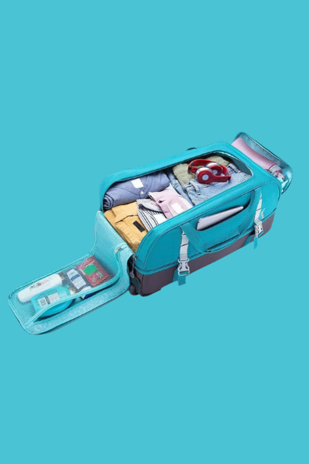 American Tourister Duffle Bag with Wheels​ Green&Grey