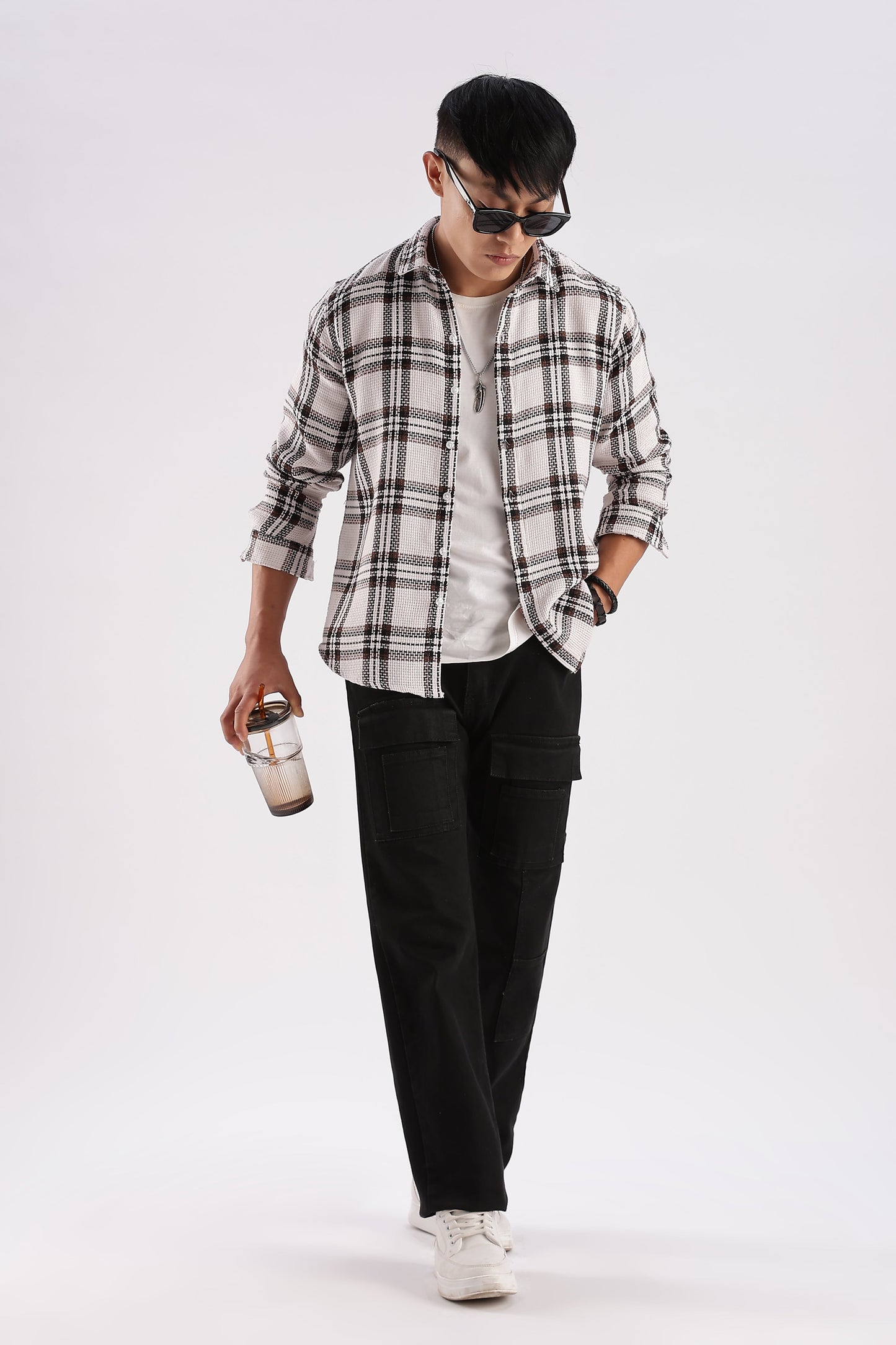 Men Mocklino Shirts-White
