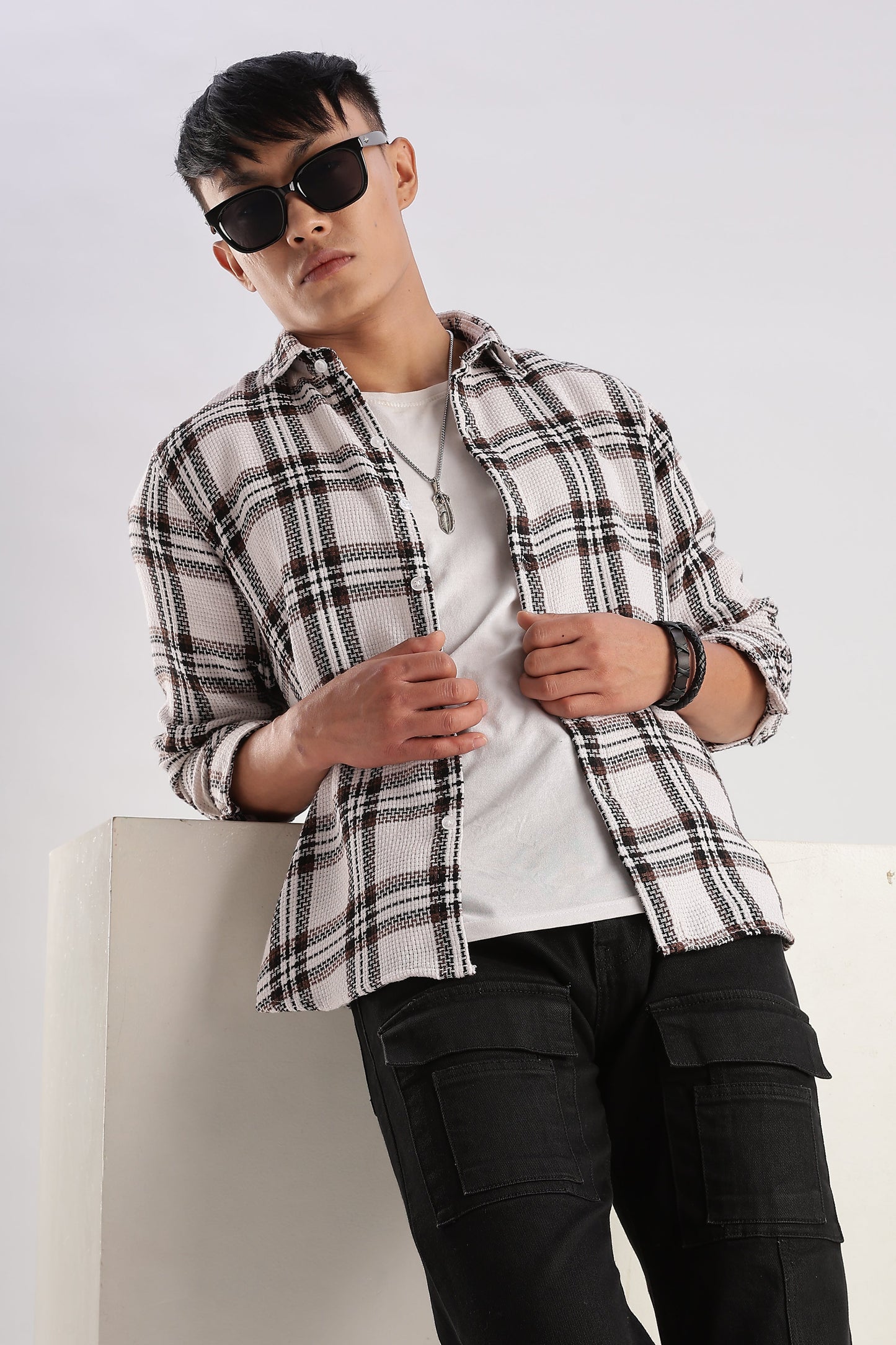 Men Mocklino Shirts-White
