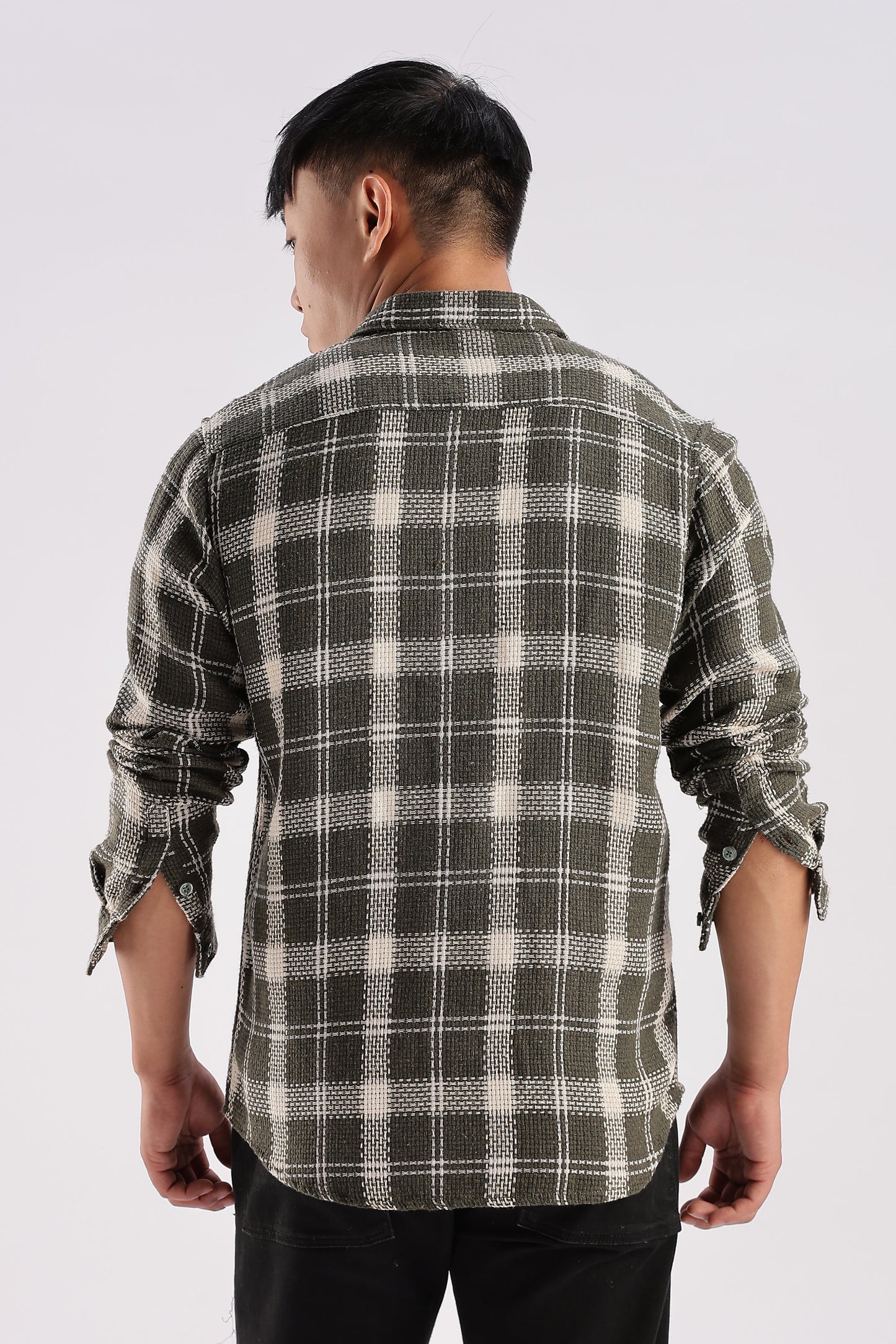 Men Mocklino Shirts-Olive