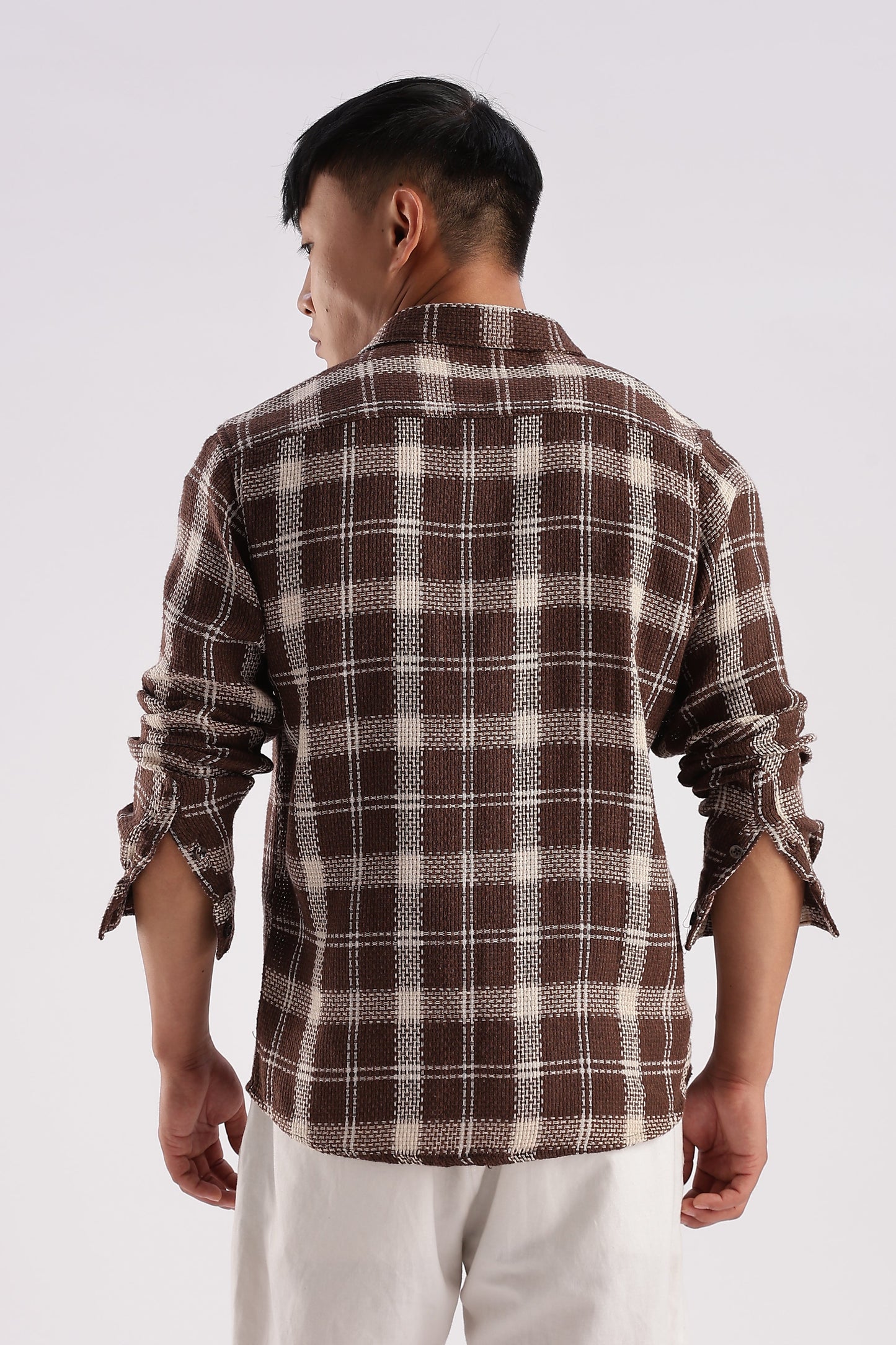 Men Mocklino Shirts-Brown