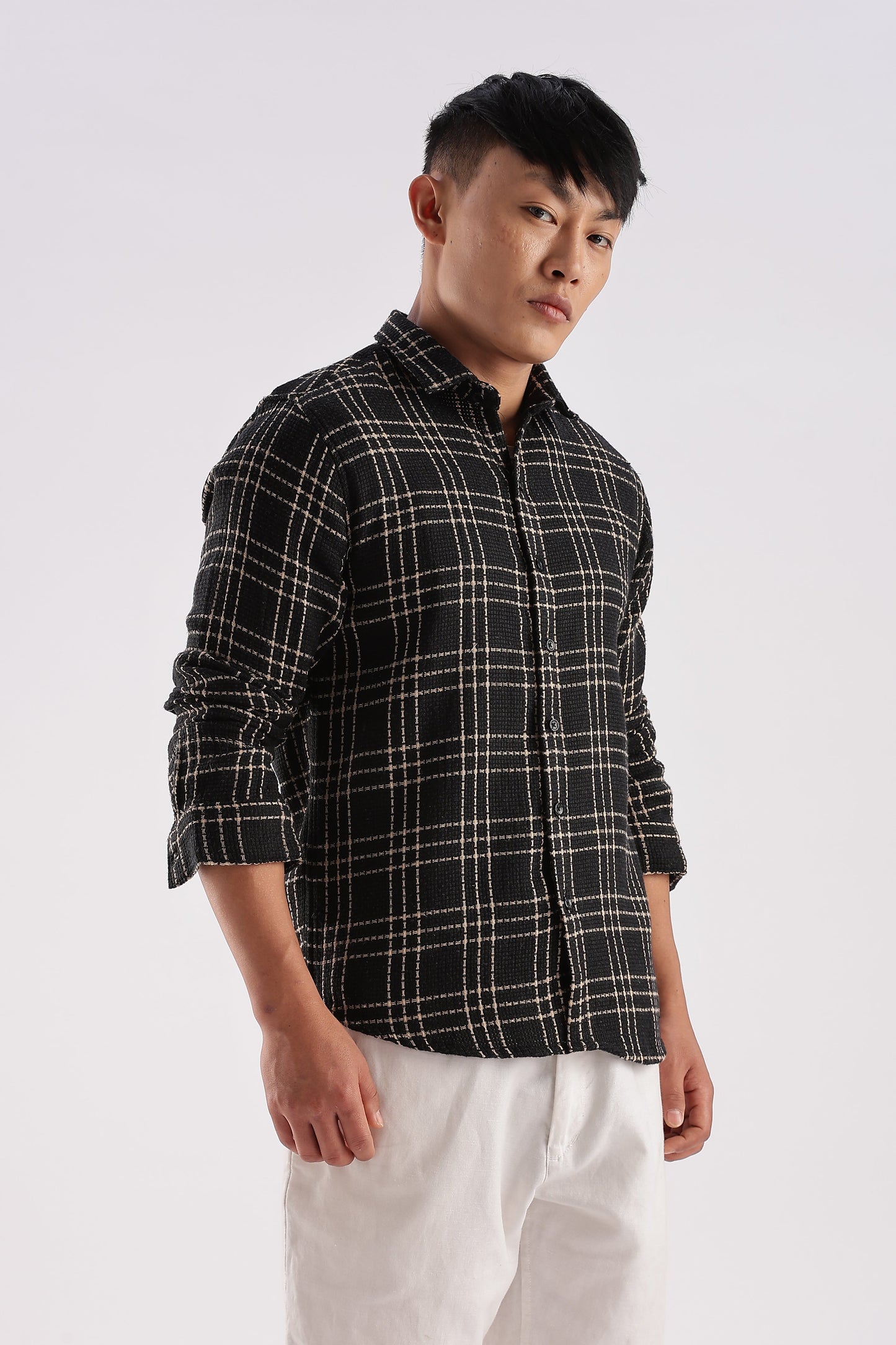 Men Mocklino Shirts-Black