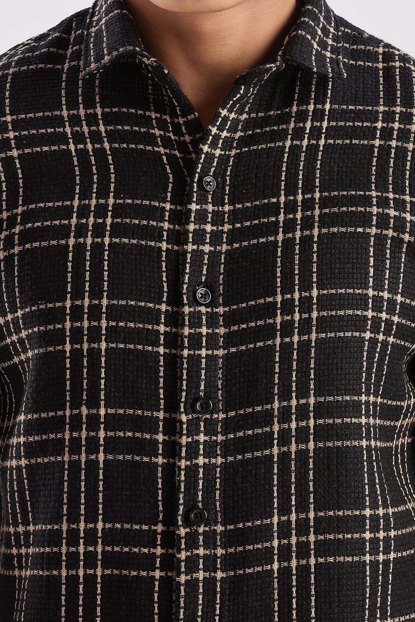 Men Mocklino Shirts-Black
