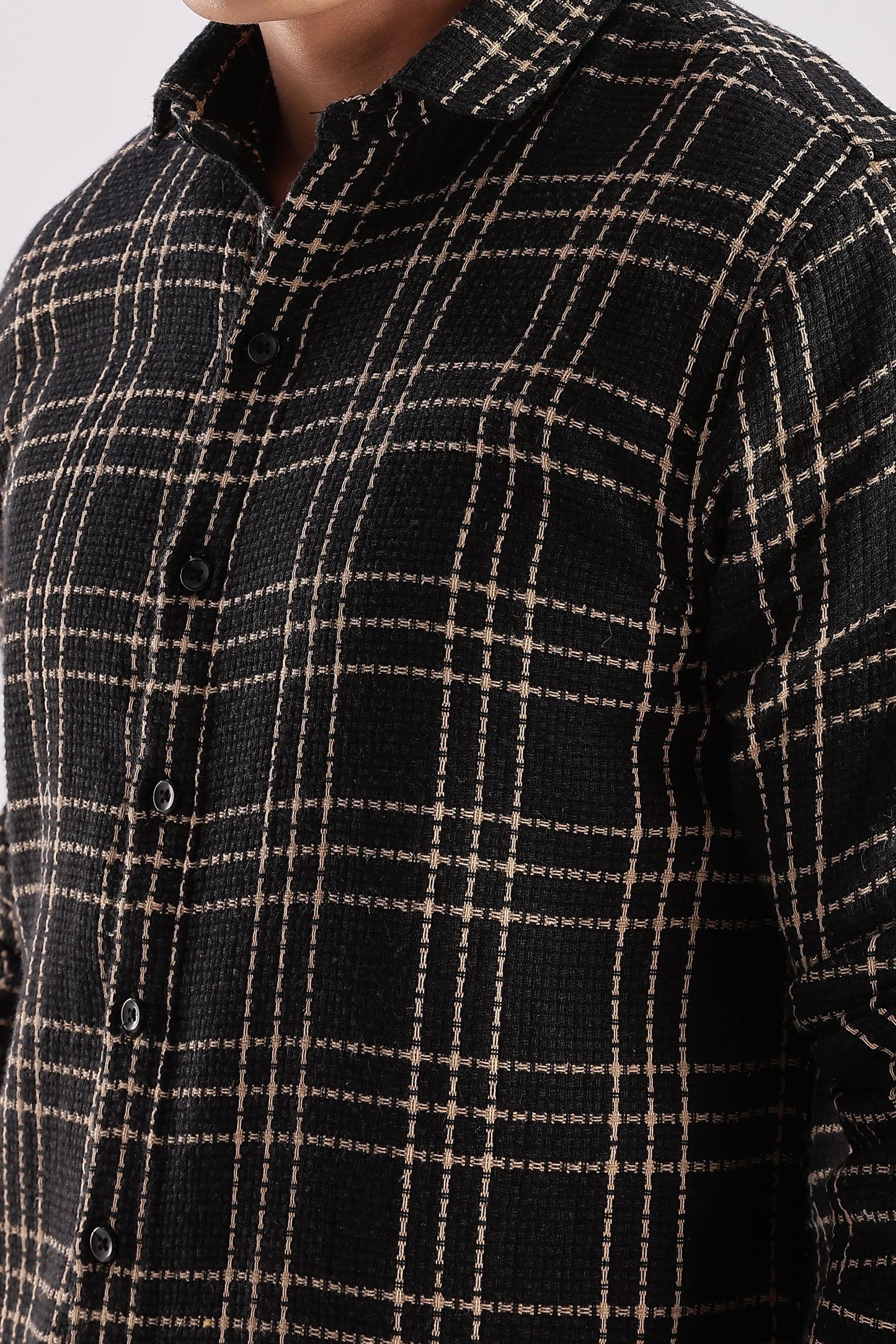 Men Mocklino Shirts-Black