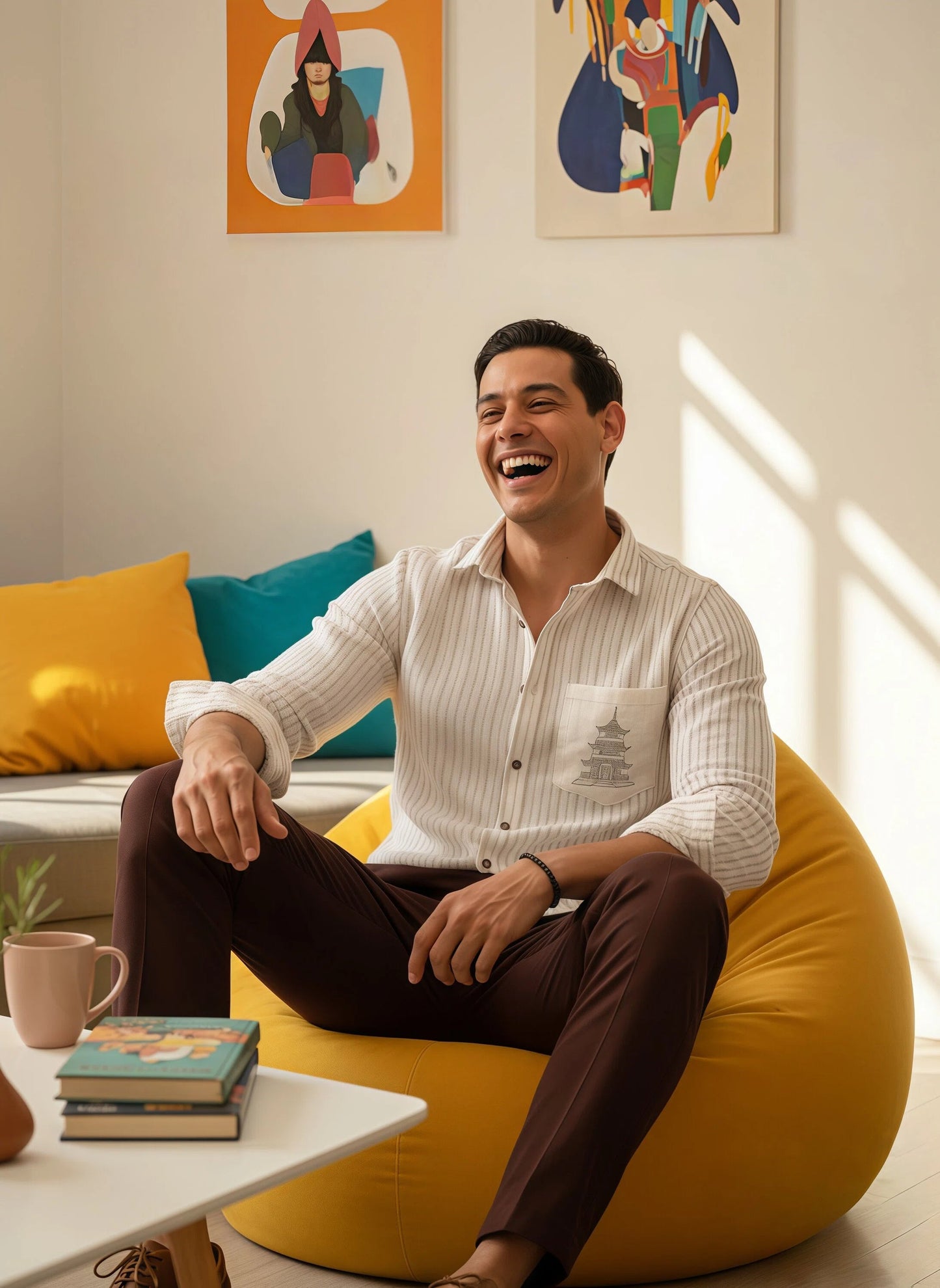 Crafted Embroidery Linen Blend Shirt