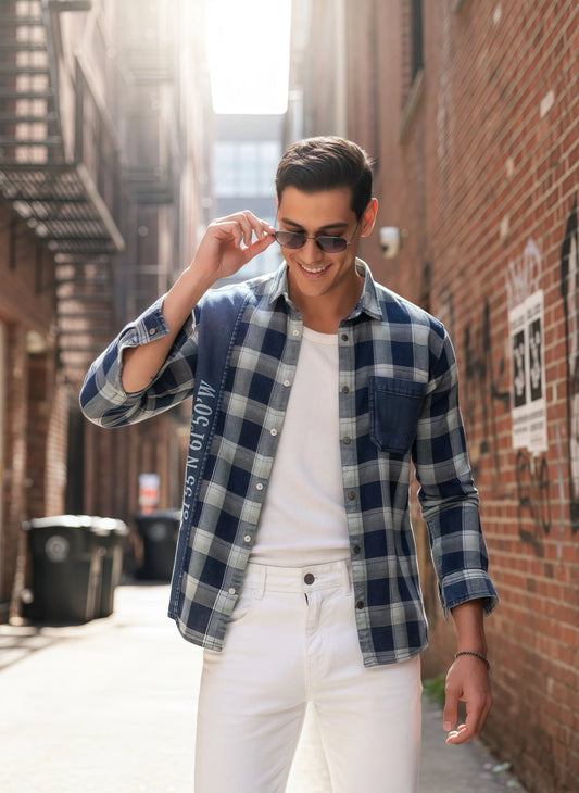 Urban Indigo Cotton Denim Shirt