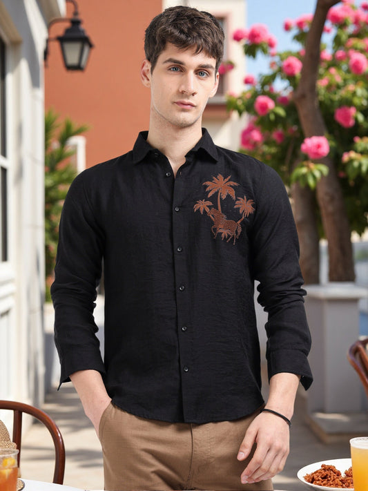 Artful Print Viscose-Lyocell Shirt