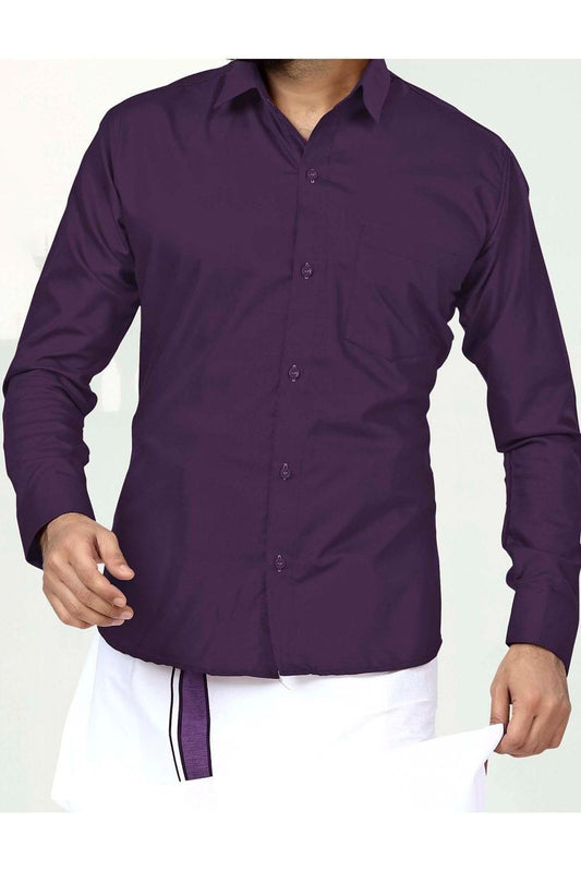 Men Dhoti Set-Purple