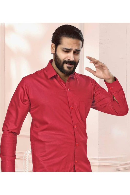 Men Dhoti Set-Red
