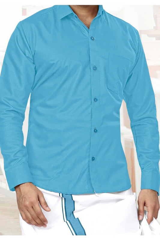 Men Dhoti Set-Sky Blue