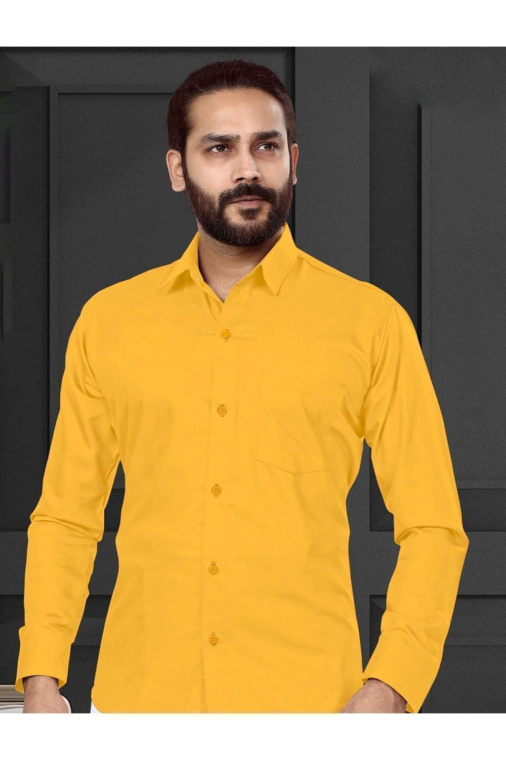 Traditional Yellow Dhoti Shirt for Men
