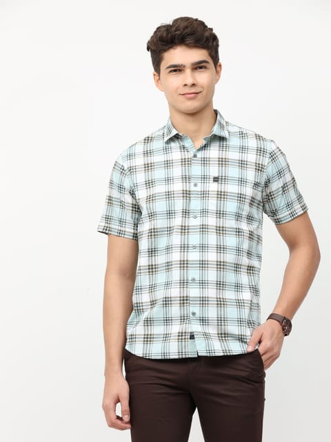 Urbaro Lt.Green Short Sleeve Print Shirt 22USH0370