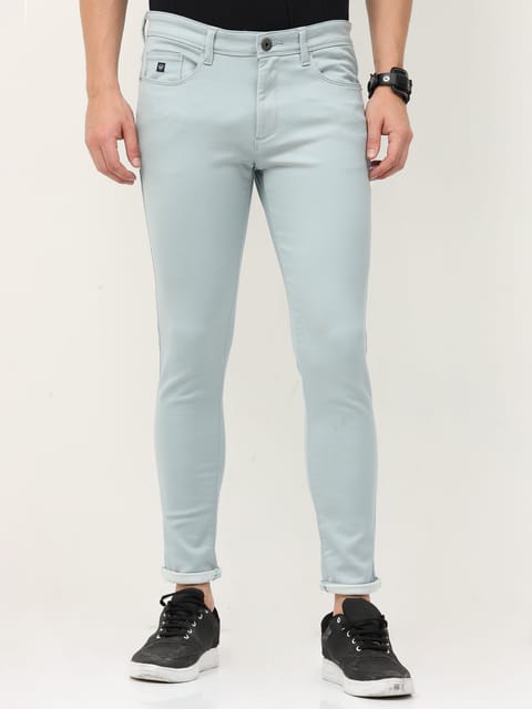 Urbaro Blue Flatfront Plain trousers 22UTR0003