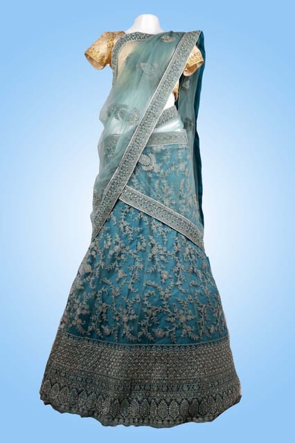 Gajiwala Women Lehanga Sebo Z 6270 Sky Blue