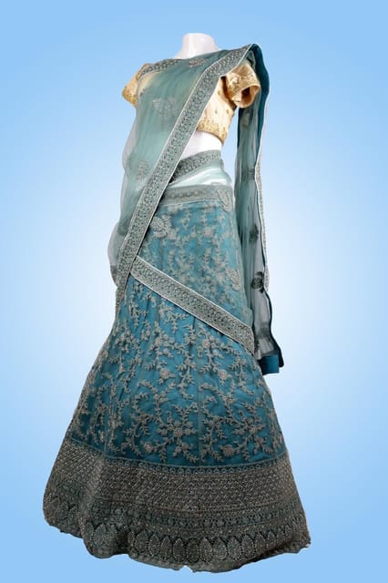 Gajiwala Women Lehanga Sebo Z 6270 Sky Blue