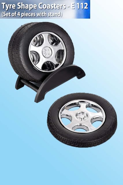 PUTHUSU TYRE SHAPE COASTER SET WITH STANDS (4PCS) E 112