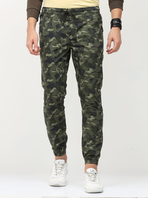 Urbaro Green Flatfront Jogger Trousers
