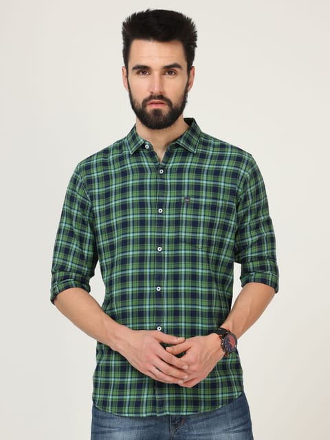 Lt.Green Full Sleeve Checks Shirt