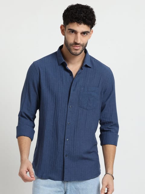 Azure Dobby Elegance Texture Shirt
