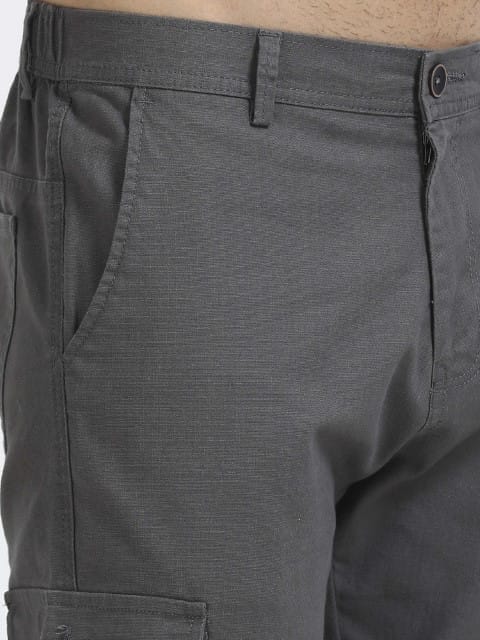 Men Lazy Linen Utility Cargo-Dk Grey