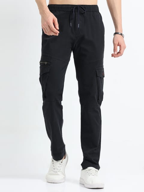 Men Zipper Cargo-Black