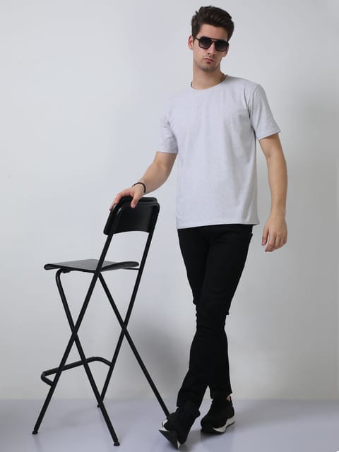 Sustainable Crew Neck T-shirt - White Melange